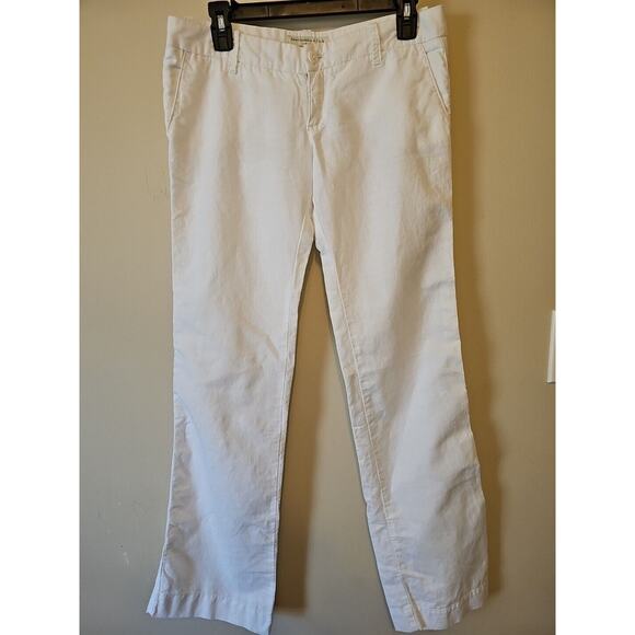 Abercrombie & Fitch Pants - Abercrombie Women's Linen/Cotton Lower On‎ Waist Pants Size 2 White